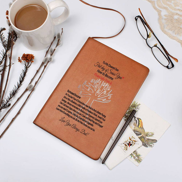 To My Dearest Son-First Day Senior Year-Fr. Dad-Graphic Leather Journal