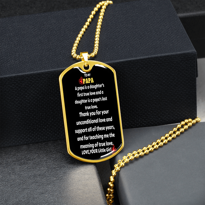 To My PAPA - Thanks - Dog Tag