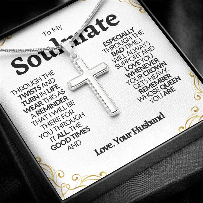To My Soulmate I Love You Stainless Steel Cross❤️