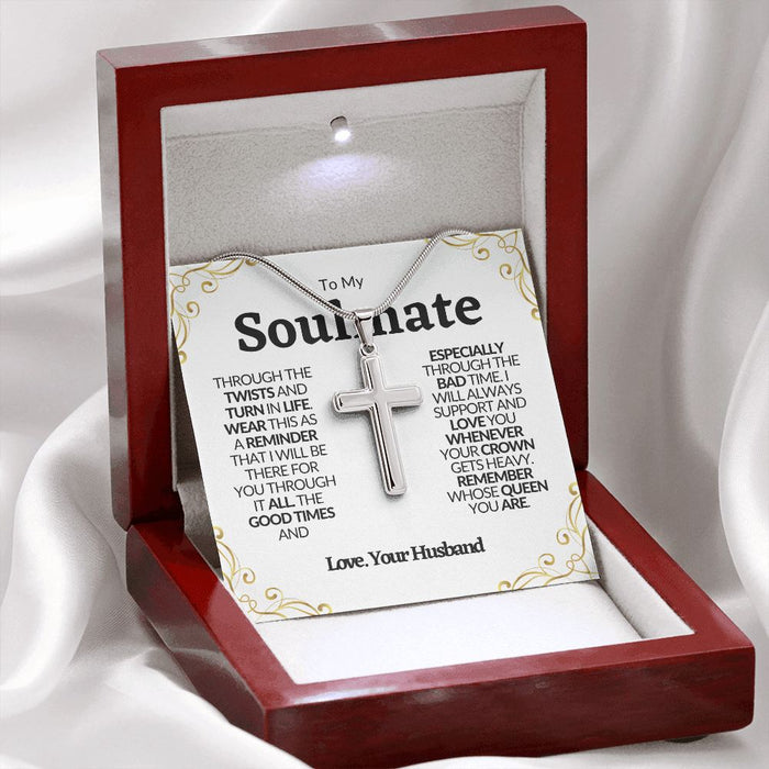 To My Soulmate I Love You Stainless Steel Cross❤️