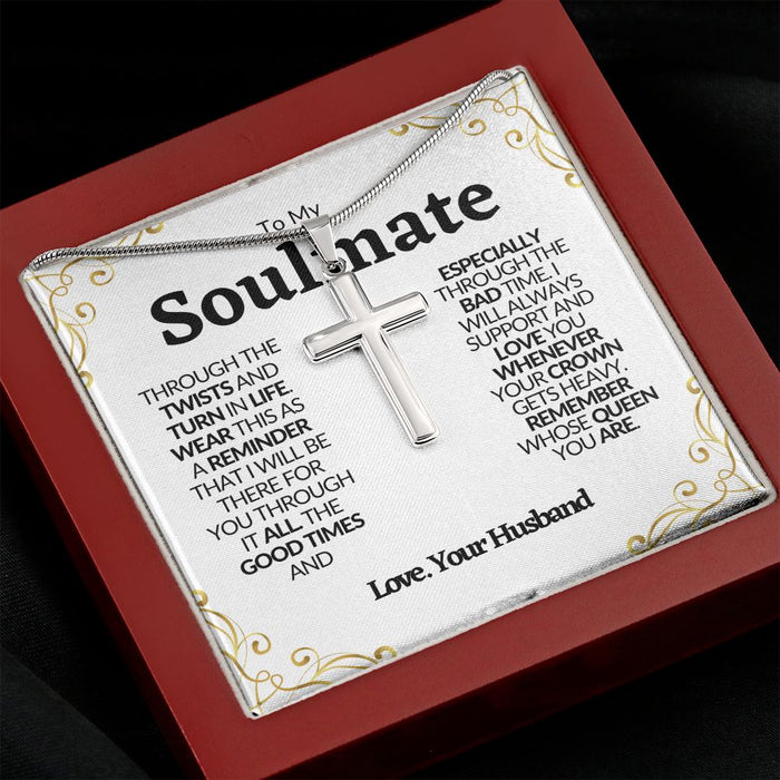 To My Soulmate I Love You Stainless Steel Cross❤️