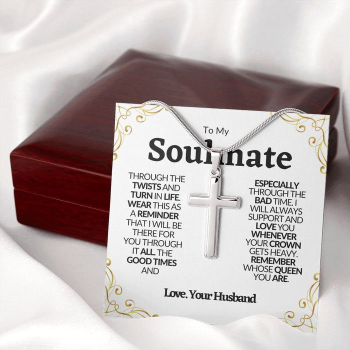 To My Soulmate I Love You Stainless Steel Cross❤️