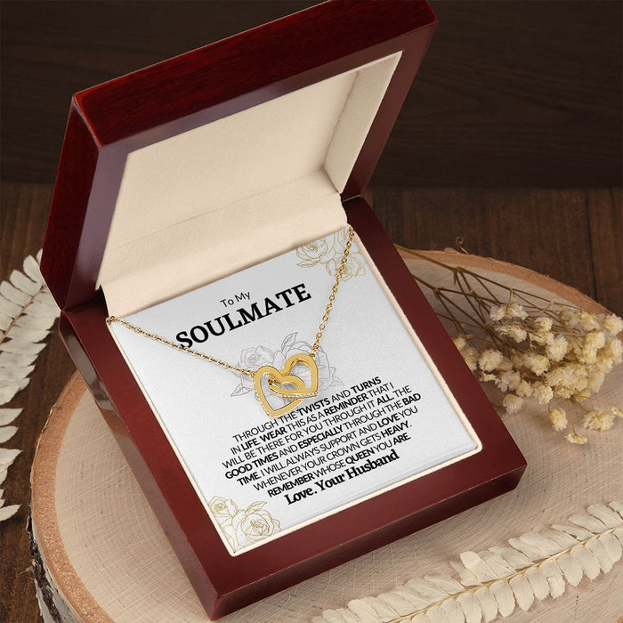 To My Soulmate| Interlocking Hearts Necklace
