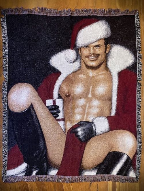 Tom of Finland Sexy Santa Woven Blanket