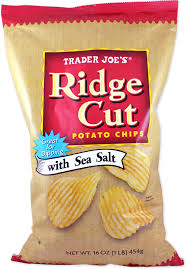 TRADER JOE'S RIDGE CUT POTATO CHIPS WITH SEA SALT 16 OZ #ROCK VALUE-ORDER BY TUESDAY EVENING OCT 27 ARRIVING NOV 04  FOR DELIVERY#