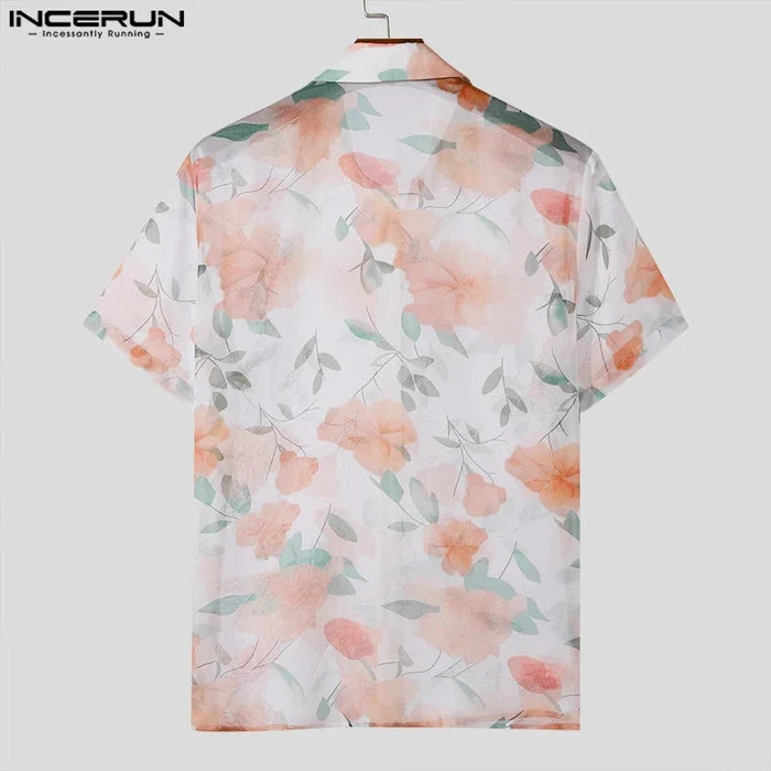 Transparent New Men's Floral Printed Shirts