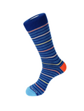 Twin Stripe Blue Multi Crew Sock