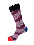Vertical Steps Navy Crew Sock