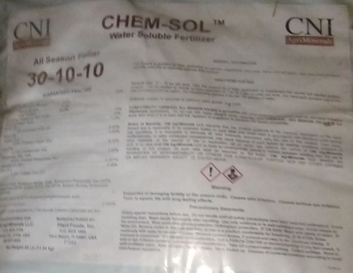 Water Soluble 30-10-10 25# Special Order by Request