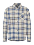 Wide Check Long Sleeve Shirt - Oyster Grey