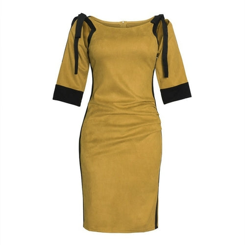 Women Dress 2021 Elegant Sexy Hollow Out Lace Up Party Dress 3/4