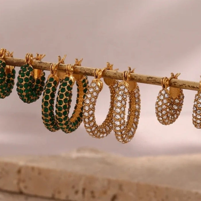 ZAHRA Zirconia Hoop Earrings - Zoha Los Angeles