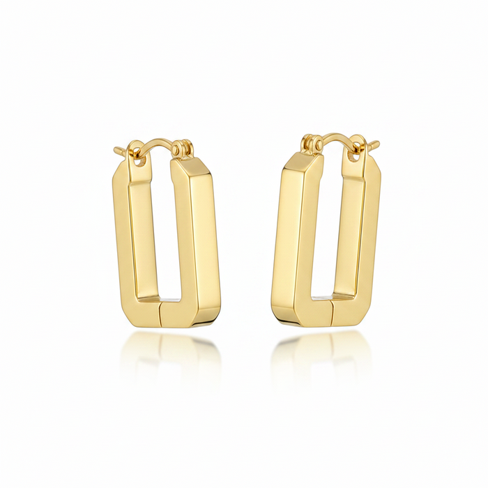 Rectangular Huggie Hoops